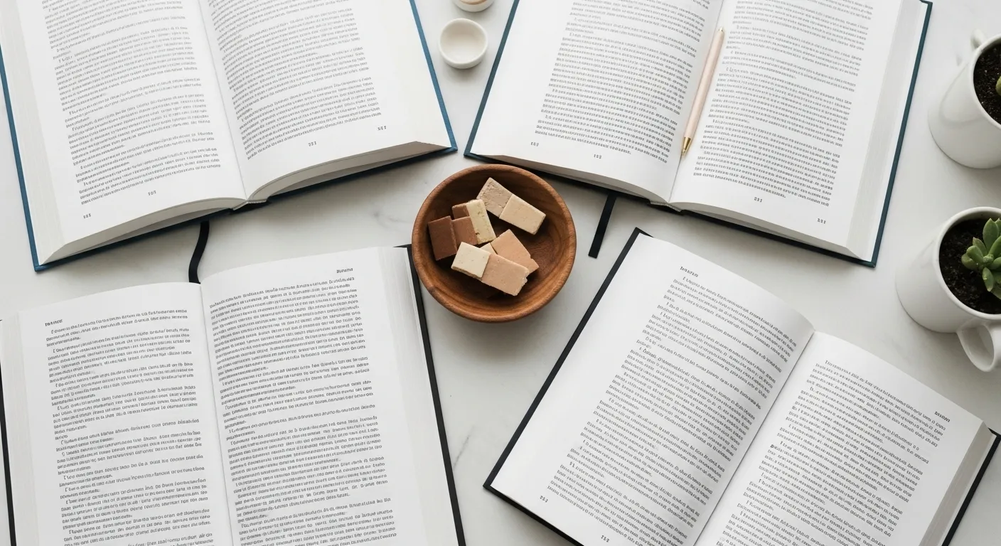 A close-up shot of several open books on personal finance, with highlighted text and perhaps a pen resting on one of them.