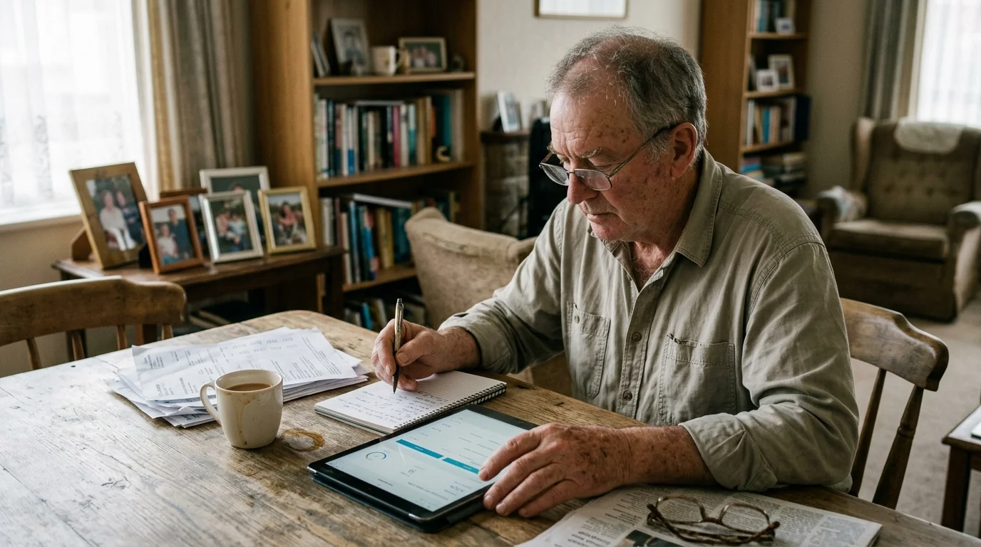 Editorial photograph illustrating: At a Glance: Top Apps for Retiree Health and Wealth
